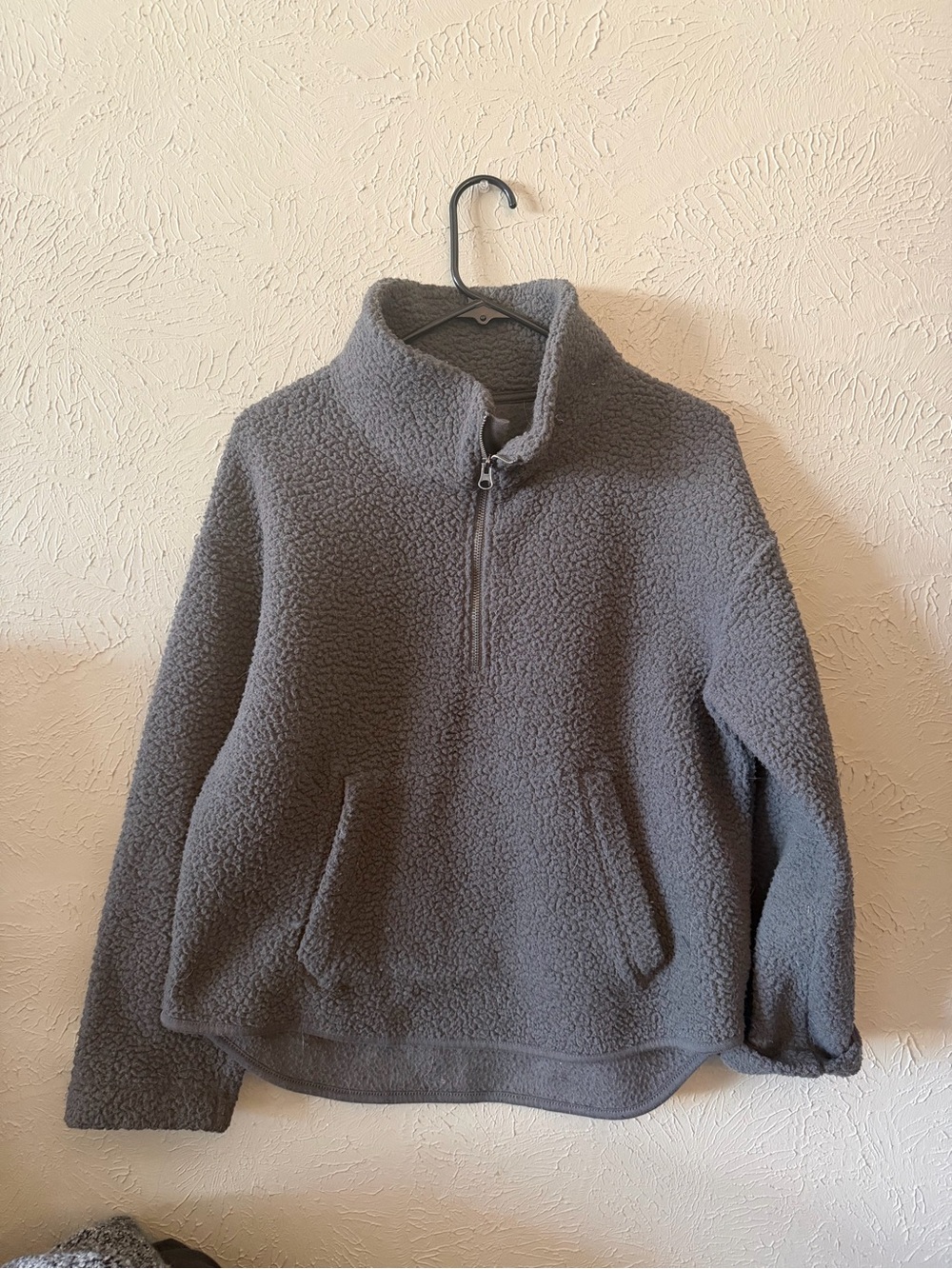 Old Navy Dark Gray Sherpa Half-Zip Pullover
